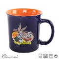 Esmalte cerâmico do tom da caneca 14oz dois com impressão do decalque